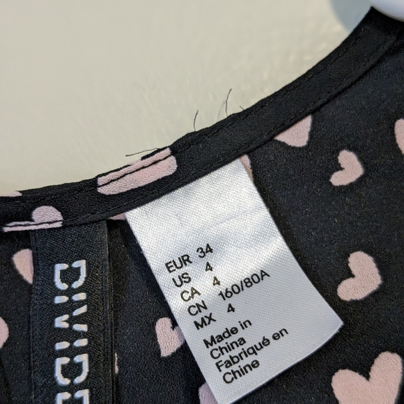 Divided H&M Polka Dot Heart Sheer Long Sleeve Top - Picture 7 of 8